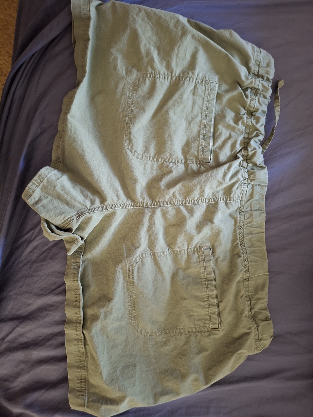 Merona Olive Utility Drawstring Shorts - Picture 2 of 3